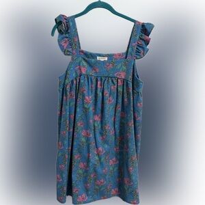 Blu Pepper Women’s Ruffled Floral Dress - Blue and Pink